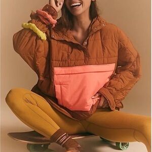 FP Movement by Free People Toasted Coconut Packable Puffer with Coral Pocket